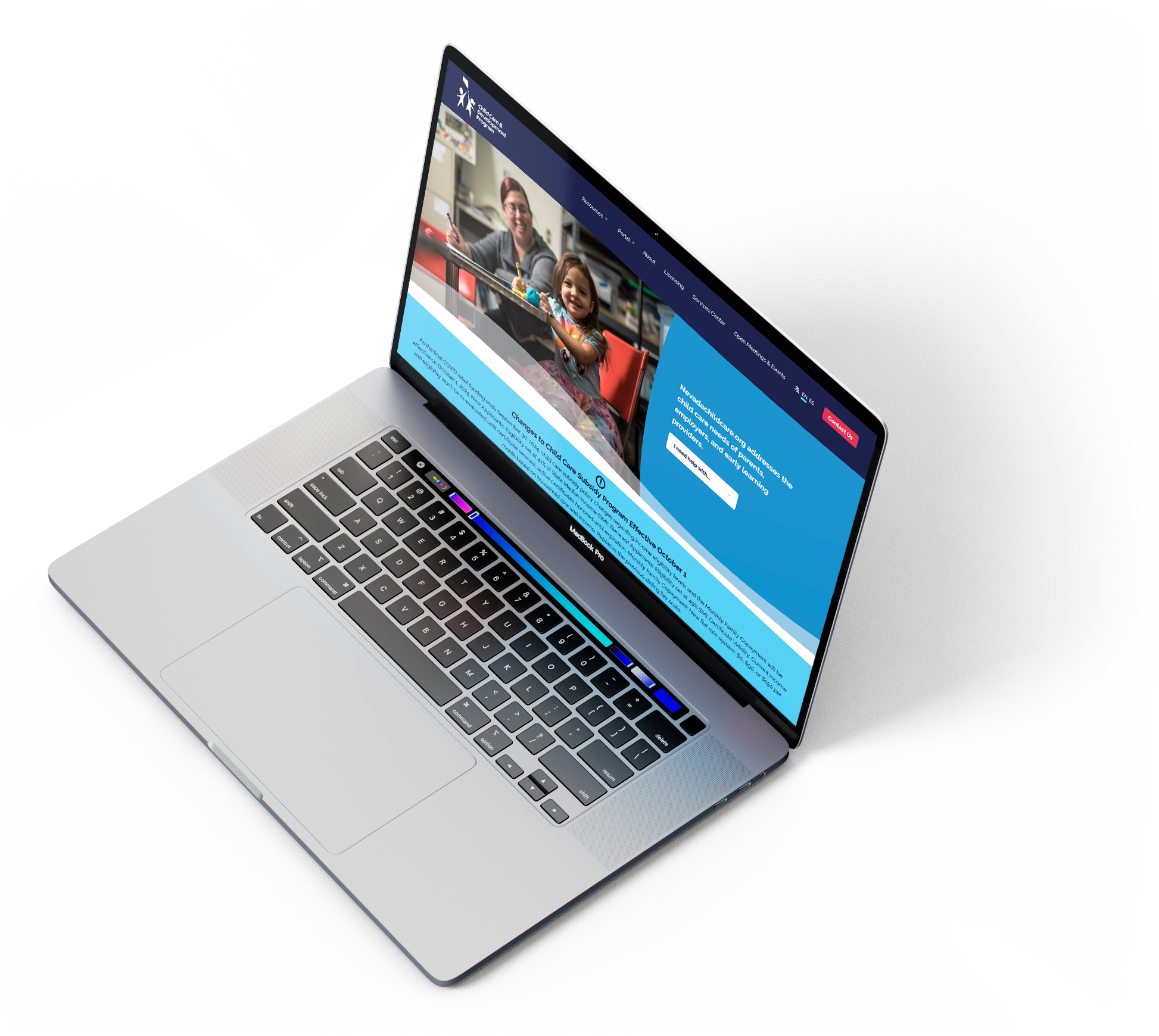 Nevada Child Care website displayed on a laptop - Reno web design