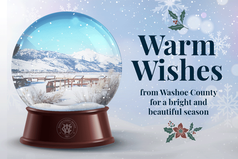 "Warm Wishes from Washoe County for a bright and beautiful season" card